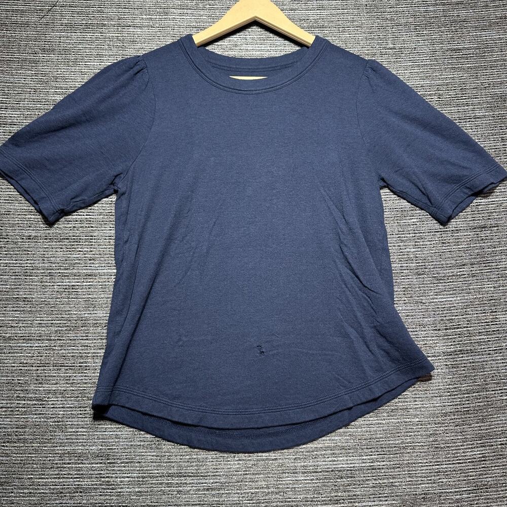 Faherty Top T Shirt Women's M Blue Clud Puff Sleeve WKS2235